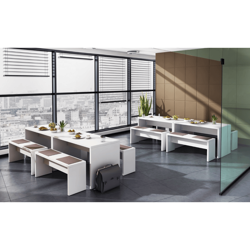 Bistro-Besprechungs-Sitzbank Noah, 1180 x 340 x 450 mm, weiss