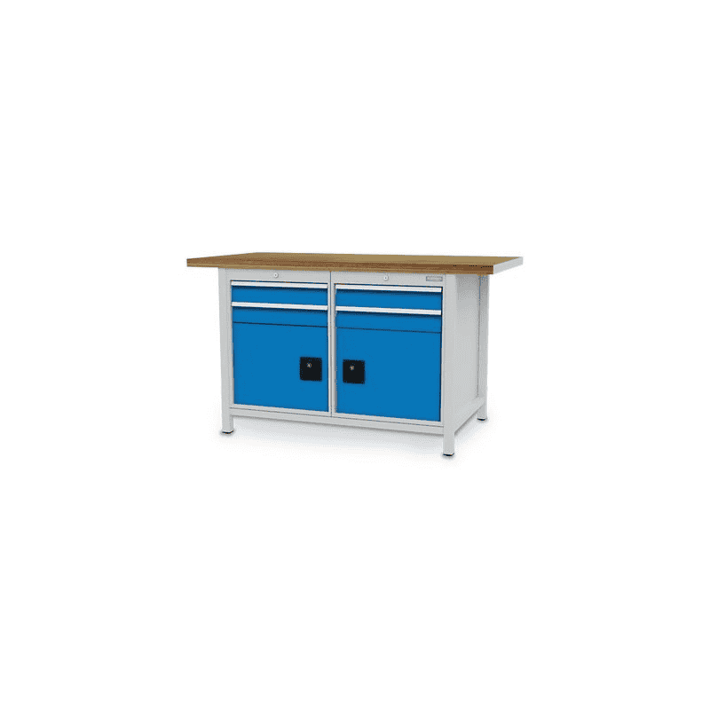 Bedrunka+Hirth Kastenwerkbank R 18-24, Flügeltüren und Schubladenanzahl 4, 1500 x 750 mm