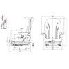 Siège MGV55 PVC avec interrupteur de contact, pour chariots élévateurs et engins de chantier