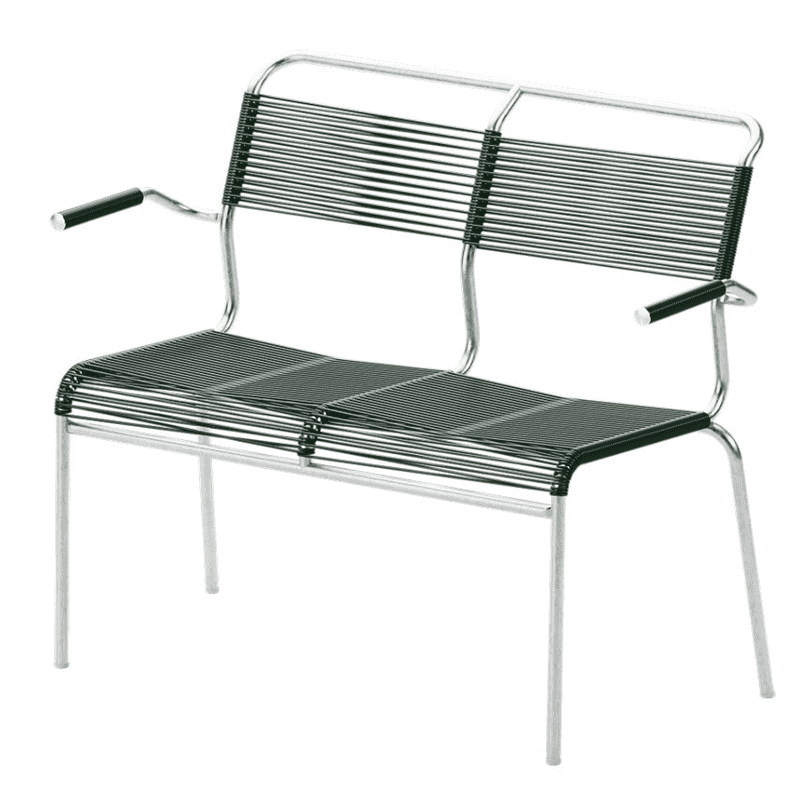 Schaffner Banc double Spaghetti Säntis avec accoudoirs, L x P x H 1070 x 580 x 850 mm, disponible en plusieurs versions