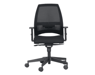 Chaise de bureau Nowy Styl Kenari Mesh avec dossier en résille, sans accoudoirs, noir