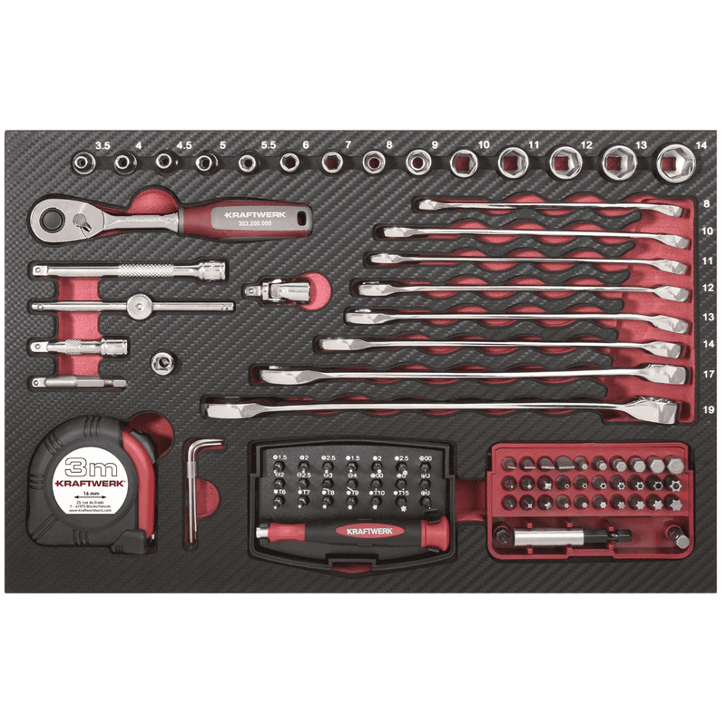 KRAFTWERK PRO LINE Werkzeugkoffer, 1/4", 123-teilig, inkl. Werkzeug