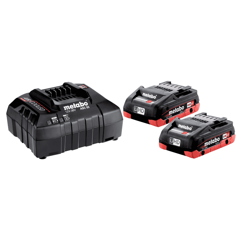 Metabo Basis-Set LiHD, 2 x 4.0 Ah und Ladegerät ASC 55