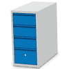 Bedrunka+Hirth Unterhängeschrank mit 4 Schubladen, BxTxH 300 x 600 x 600 mm
