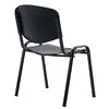 Chaise visiteur ARWS C10 en plastique, empilable, structure en acier thermolaqué, noir