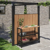 PLUS Table-barbecue Trend avec jardinière en ThermoWood®, L x L x H 1100 x 390 x 900 mm