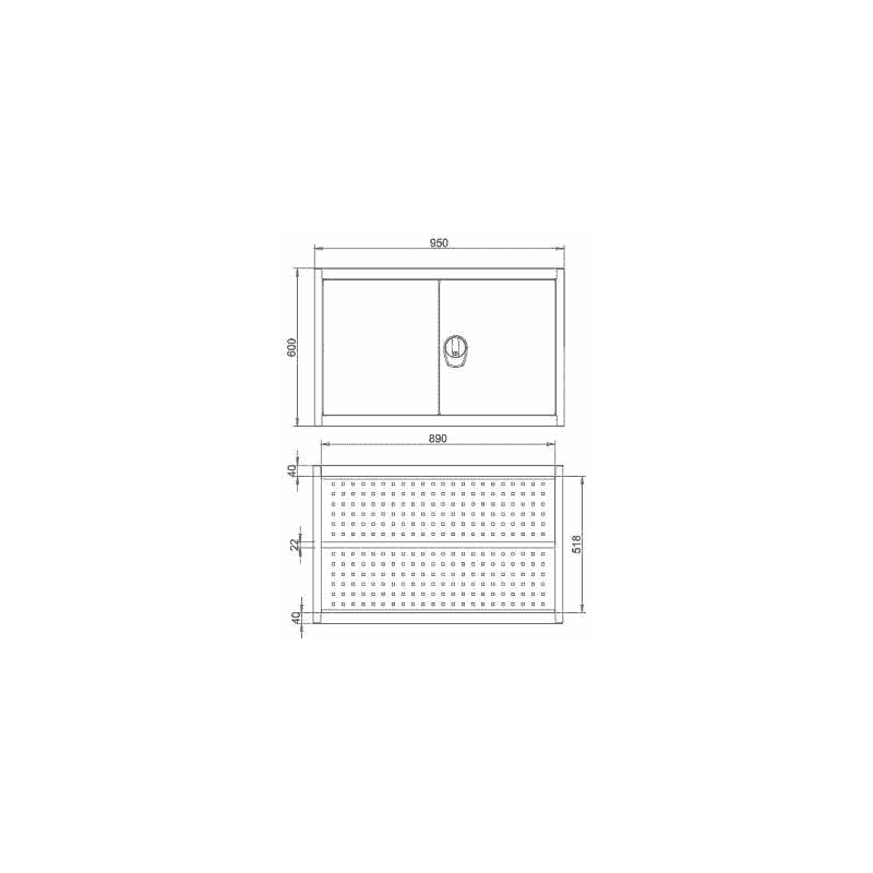 Hängeschrank mit Lochblechrückwand