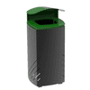 Poubelle MIELEK M en acier, 80 litres, couvercle rabattable verrouillable, L × P × H 410 × 410 × 920 mm