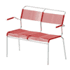 Schaffner Banc double Spaghetti Säntis avec accoudoirs, L x P x H 1070 x 580 x 850 mm, disponible en plusieurs versions