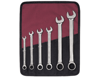KRAFTWERK PRO LINE GearWrench Ratschen-Ring-Maulschlüssel-Satz, 6-teilig, 8–19 mm