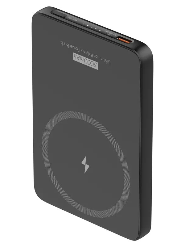 Steffen Powerbank Magnetic 15 W PD+Qi, 5'000 mAh, USB-C, Qi2/MagSafe, schwarz