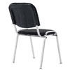 Chaise visiteur Arws C20 en tissu avec piètement chromé, empilable, noir