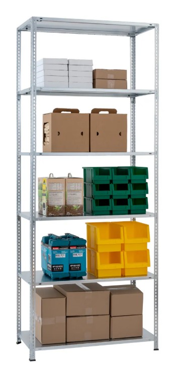 Schulte Rayonnage à tablettes MULTIplus150 avec renforts d'angle, utilisable des deux côtés, différents modèles disponibles