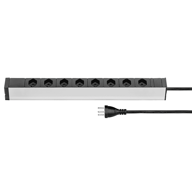 Steffen Steckdosenleiste ALU MODULAR PDU, 8 x T23, 16 A, IP20, 3 m Kabel, diverse Farben
