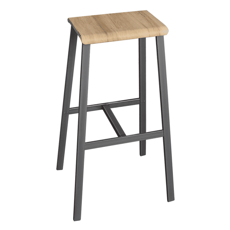 Tabouret de bar Loris avec repose-pieds, lot de 2, design industriel, 640 x 390 x 770 mm, en 2 couleurs