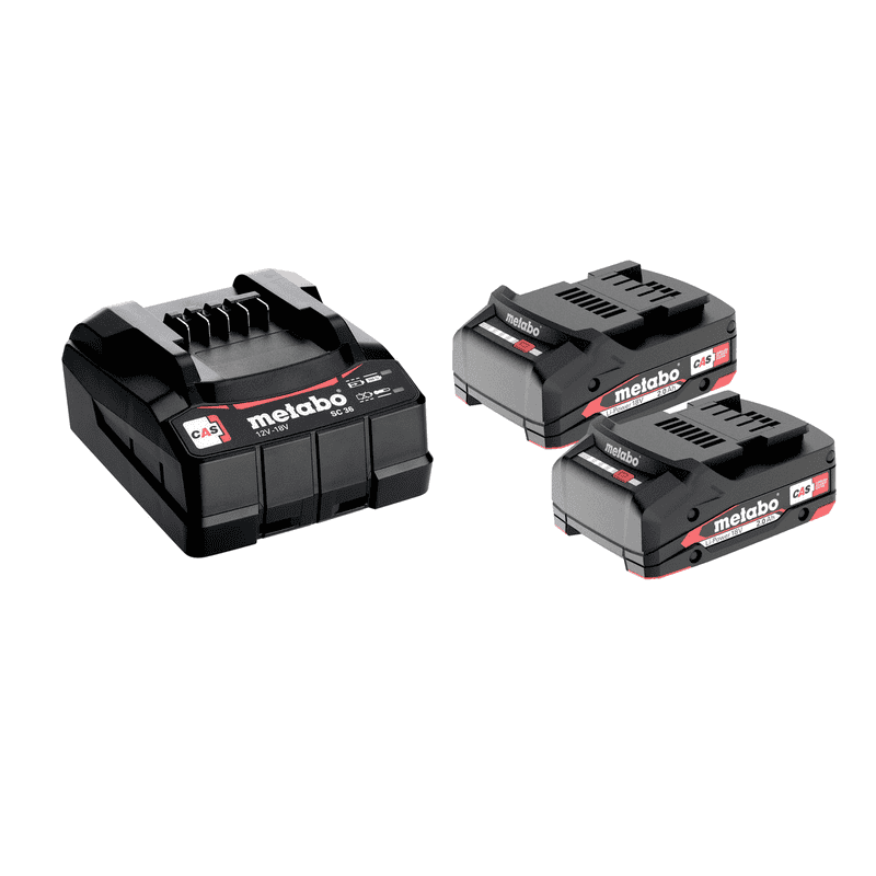 Metabo Set de base 18 V Li-Ion 2.0 Ah, 2 x batteries et chargeur SC 36