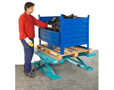 Table élévatrice plate A8.U avec plate-forme à profil en U, utilisable sans fosse, charge maximale 1000 kg