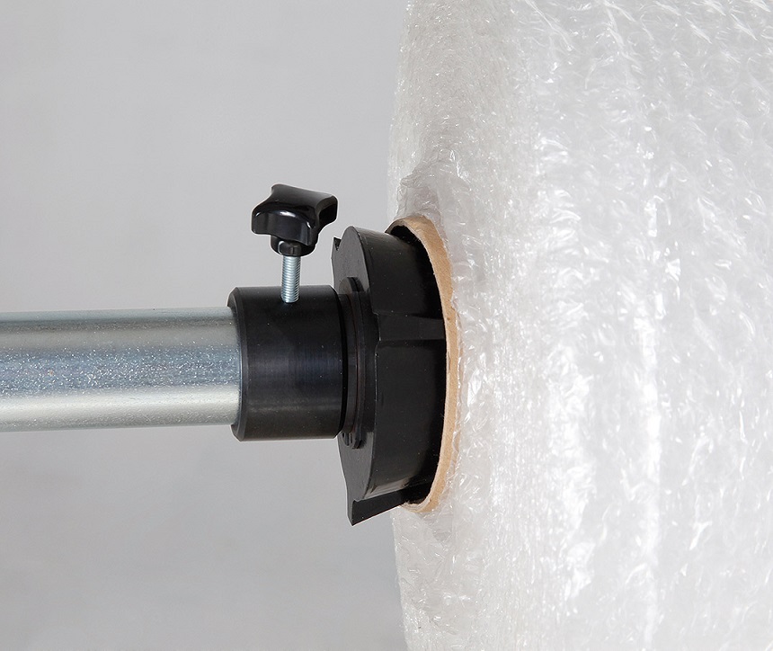 Support de découpe pour 2 rouleaux de matériau d'emballage horizontal