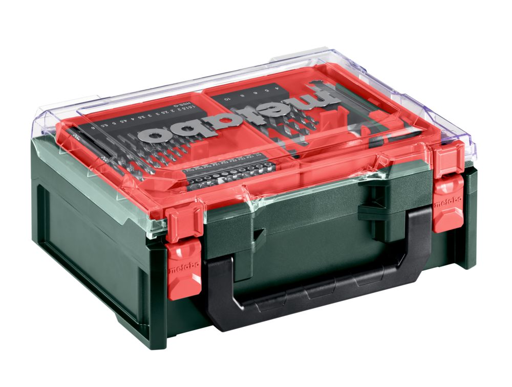 Metabo Akku-Bohrschrauber PowerMaxx BS Basic Set 12 V mit 2x Li-Power Akkus (12 V / 2.0 Ah), Ladegerät LC 24 und mobiler Werkstatt
