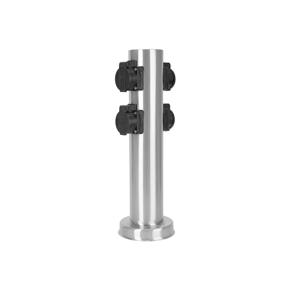 Steffen GardenLine Energiesäule Inox mit 4 x Steckdosen T13, IP55