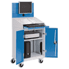 Bedrunka+Hirth Mobiler Computerschrank mit Lochwand und Pultaufsatz, 680 x 500 x 1610 mm