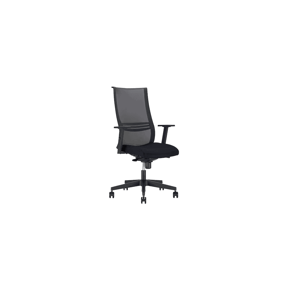 Chaise de bureau Nowy Styl Altum avec dossier en résille, mécanisme synchrone et accoudoirs, noir