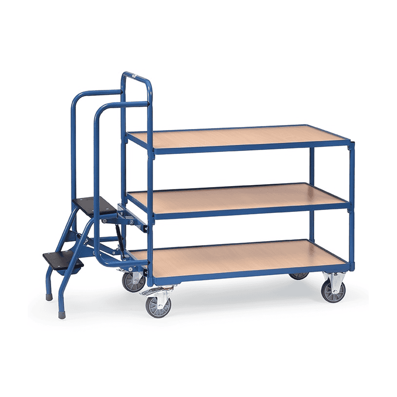 Fetra Kommissionierwagen klein mit 2 oder 3 Ladeflächen, Tragkraft 250 kg, 1322 x 611 x 1155 mm