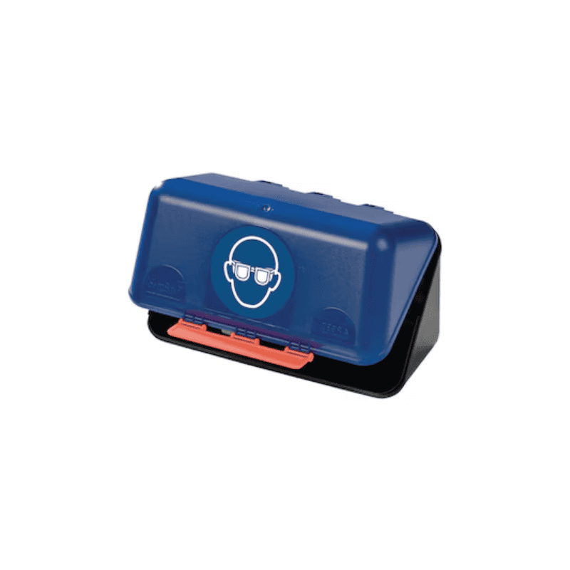Boîte de rangement pour lunettes de protection, L236xP122xH120 mm, bleu