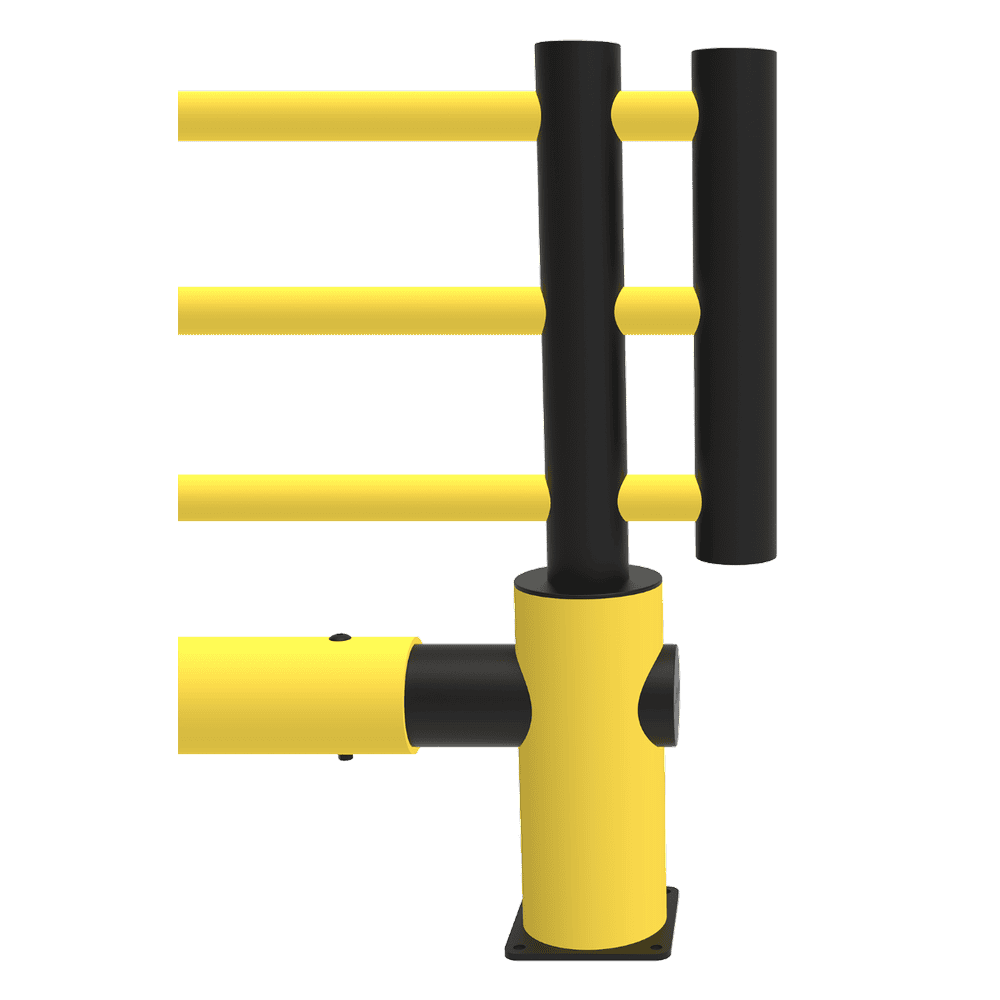Grille de protection des machines "Kilo", hauteur 1200 mm, jaune-noir, en 3 largeurs