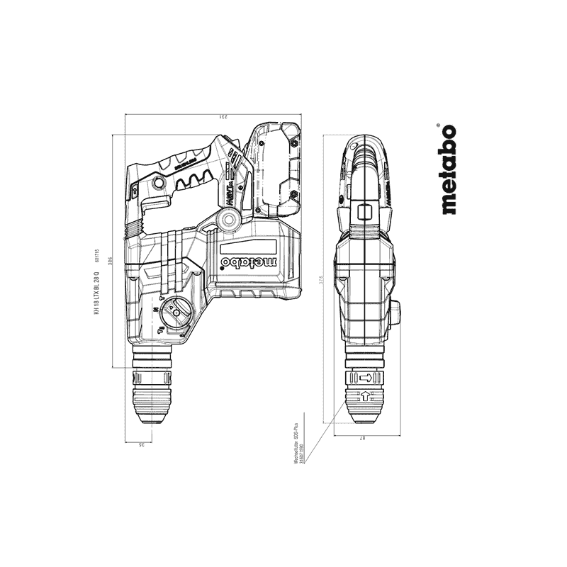 Metabo Akku-Hammer KH 18 LTX BL 28 Q, 18 V mit Quick-Wechselfutter, in drei Ausführungen