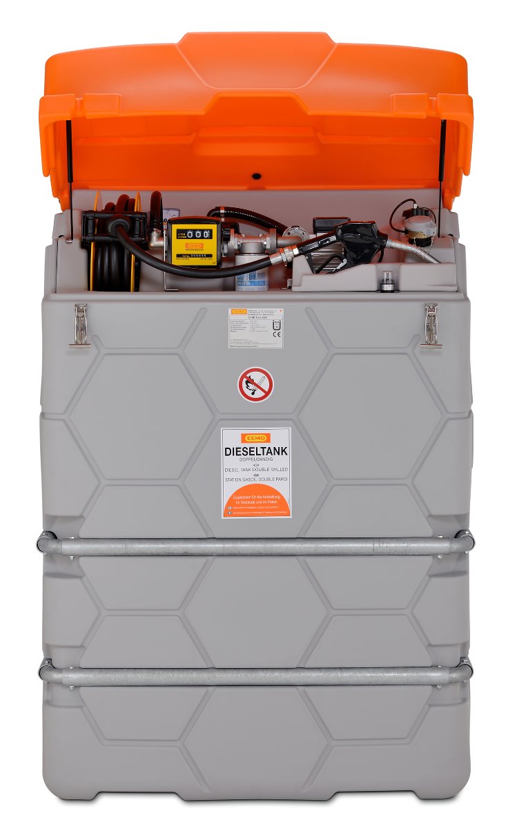 Dieseltank CUBE von CEMO mit Elektropumpe 230 V für den Aussenbereich | Inhalt 1000 – 7500 l
