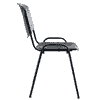 Chaise visiteur ARWS C10 en plastique, empilable, structure en acier thermolaqué, noir