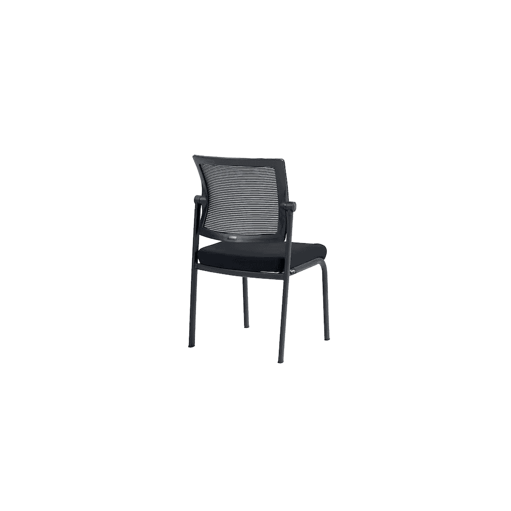 Chaise visiteur Centaurus avec dossier en maille, empilable, noir, lot de 4