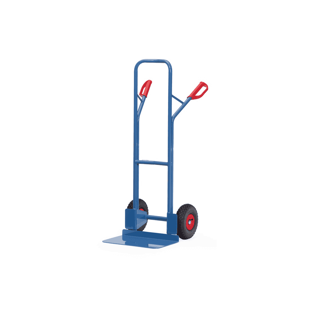 Fetra Stapelkarre aus Stahlrohr, Höhe 1300 mm, extra breite Schaufel