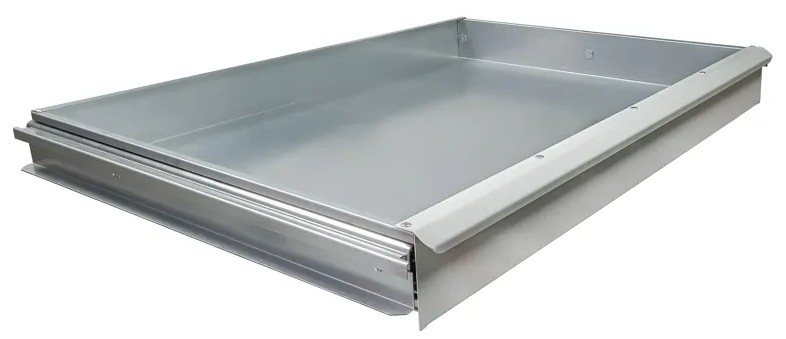 Schulte Regalschublade S2, einzeln, RAL 7035 lichtgrau, 50 kg Tragkraft, BxTxH 1000 x 500 x 100 mm