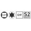 KRAFTWERK PRO LINE TX-Bit-Steckschlüssel-Satz 1/2", 23-teilig, Metallkassette
