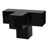 PLUS Pergola Cubic avec clôture Tokyo, noir RAL 9005, L x P x H 3870 x 3870 x 2170 mm