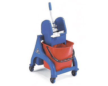 Chariot de nettoyage mobile professionnel avec seau simple de 25 l et presse pour le serpillière 