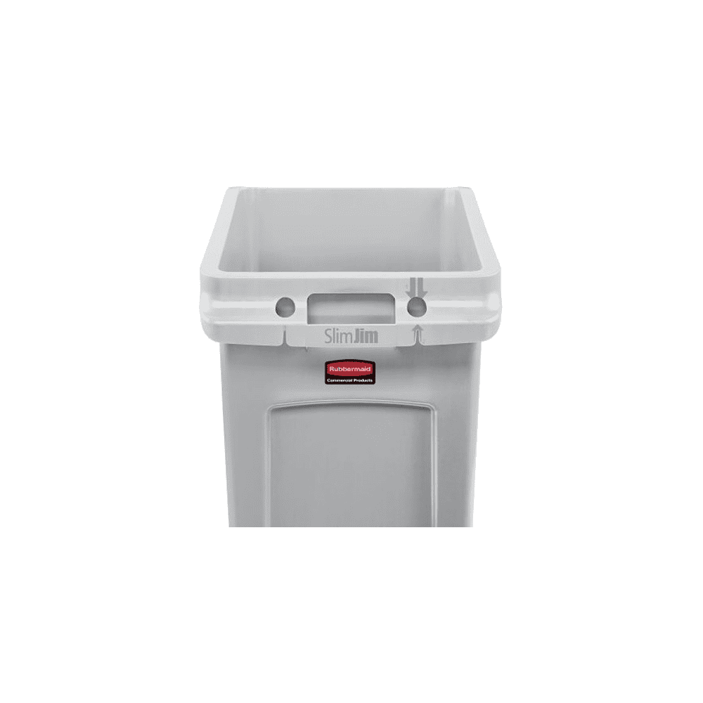 Poubelle Slim Jim sous le comptoir, gris, capacité 87 litres, 560 x 400 x 762 mm