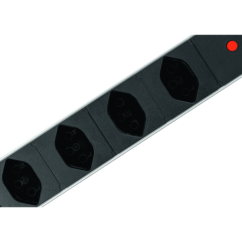Steffen Steckdosenleiste ALU MODULAR SILVER, 4 x T13, 10 A, IP20, 3 m Kabel, silber/schwarz