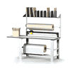 Table d'emballage avec 2 supports de rouleaux et cutter