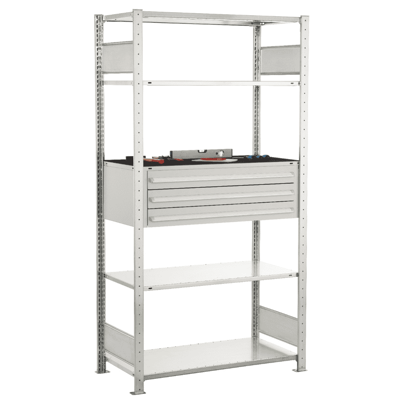 Schulte rayonnage à tiroirs, charge admissible par tablette 150 kg, en 2 versions