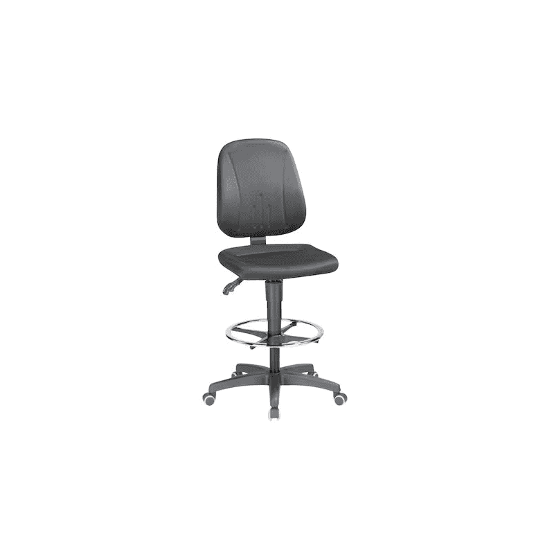 Arbeitsdrehstuhl Prosedia mit Fussring, Sitzhöhe 580-850 mm, schwarz