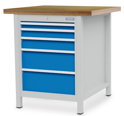 Bedrunka+Hirth établi en caisson avec 5 tiroirs, R 18-24, l x p 810 x 750 mm
