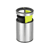 Poubelle ronde 2 compartiments sans couvercle, en acier inoxydable, 5 + 5 litres