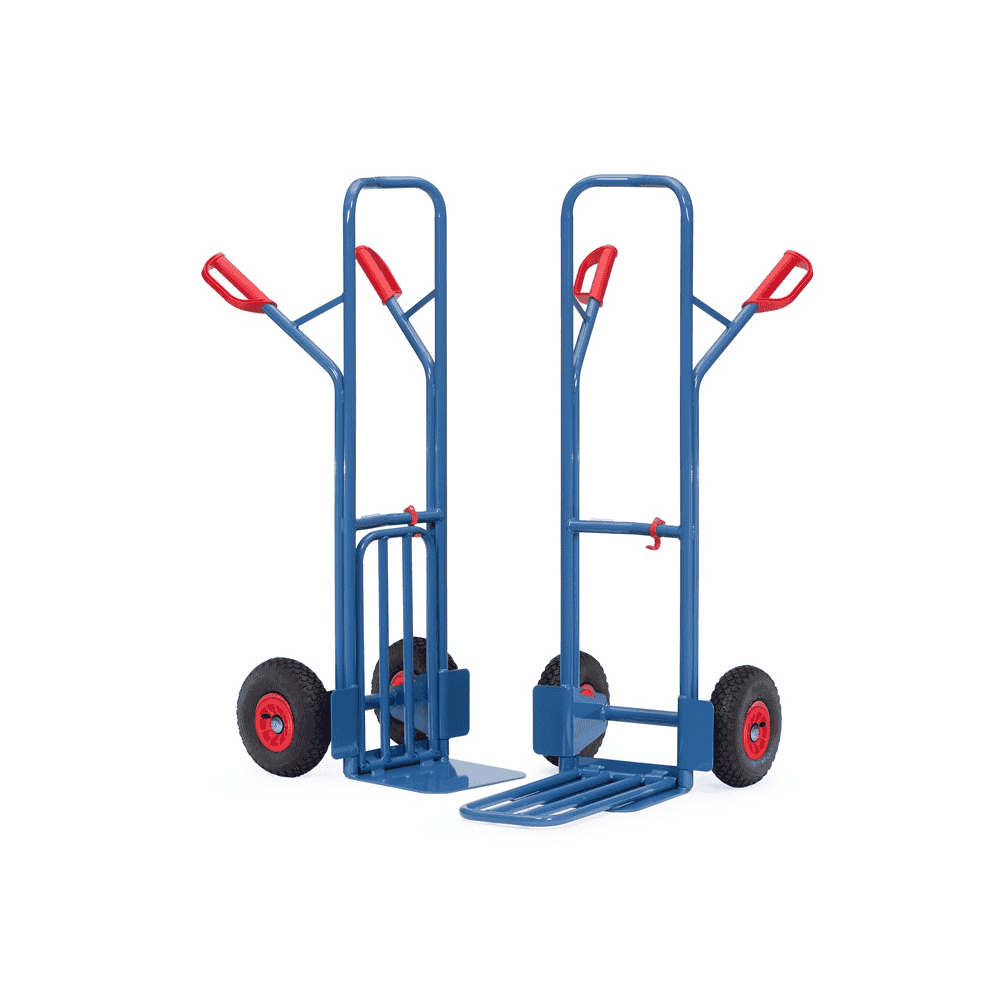 Fetra Diable pour colis 300 kg de capacité de charge, hauteur 1300 mm, pelle en tôle d'acier et pliable