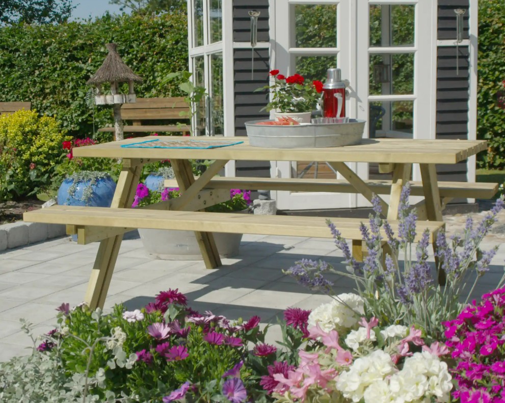 PLUS Kombi-Gartenmöbel, drei Farben, mit oder ohne Rückenlehne, verschiedene Breiten