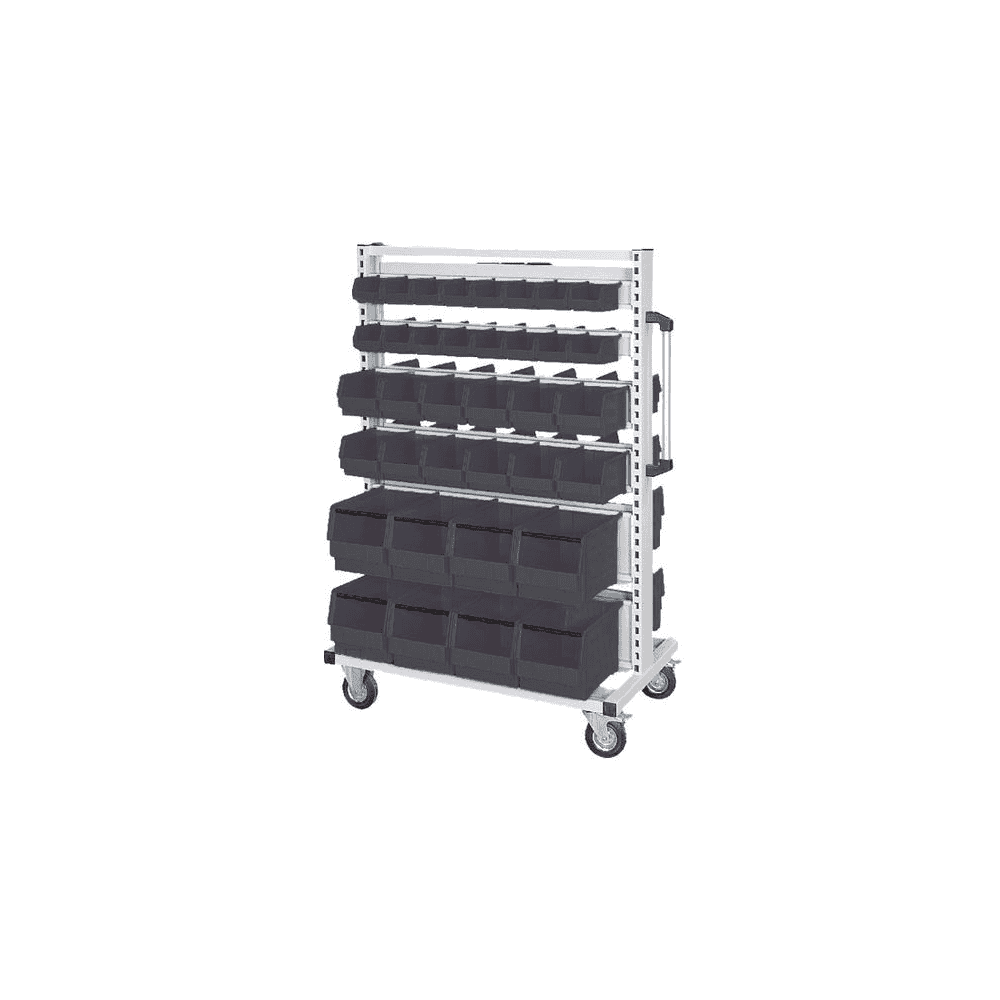 Bedrunka+Hirth ESD-Multi-Wagen, 12 x Behälterleisten inkl. Sichtlagerkästen, 990 x 610 x 1450 mm