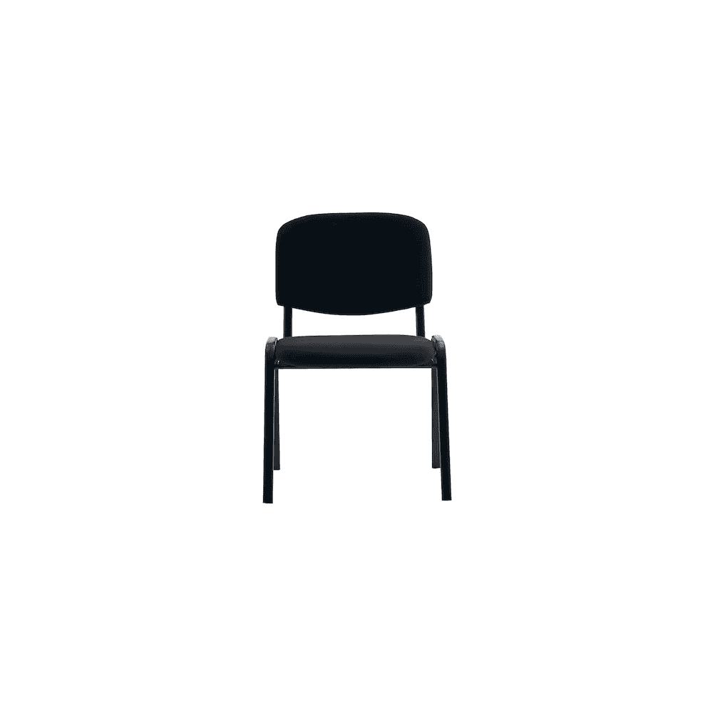 Chaise visiteur Arws C20, empilable, dossier et assise en tissu, noir