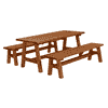 Country table et banc de jardin, trois coleurs, 1770 x 1810 x 760 / 450 mm